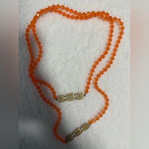 Elegant Orange Beaded Necklace